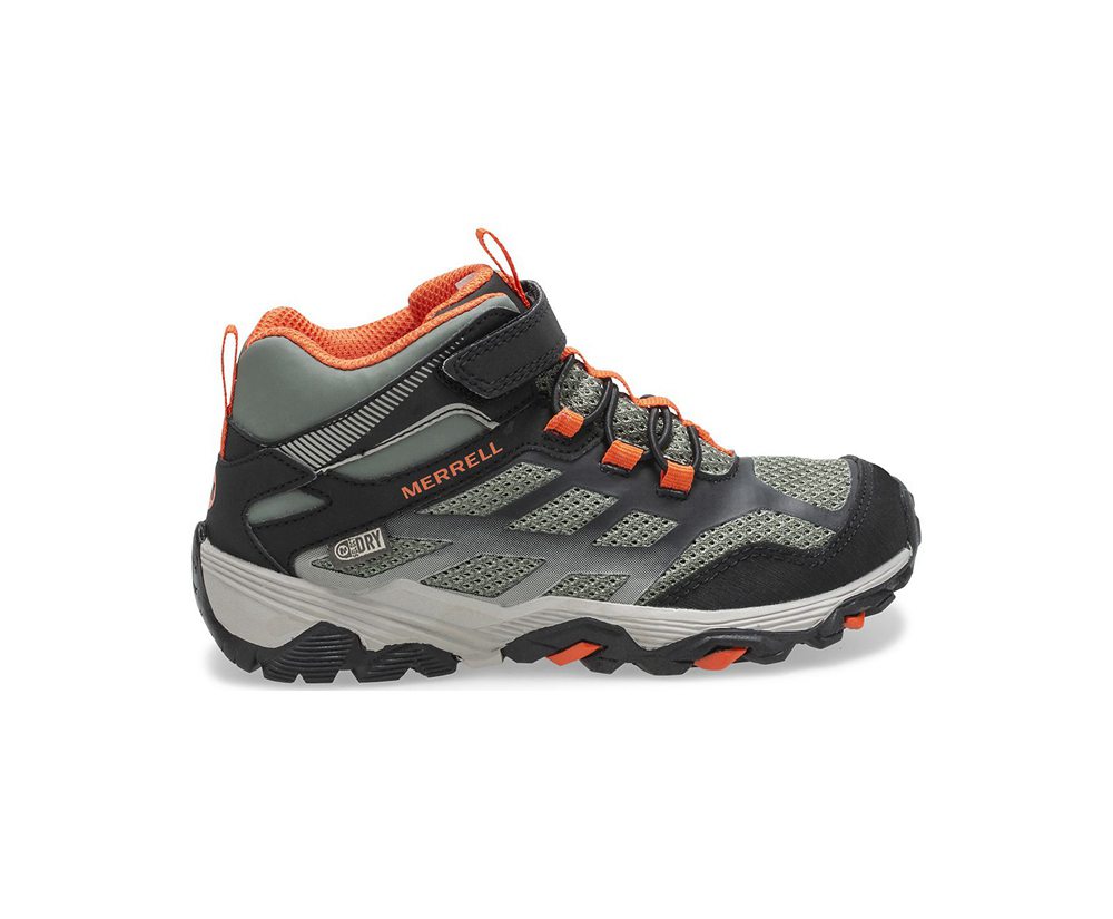 Merrell Hiking Shoes Olive - Moab FST Mid A/C Waterproof - Kids 65QCSVYOF